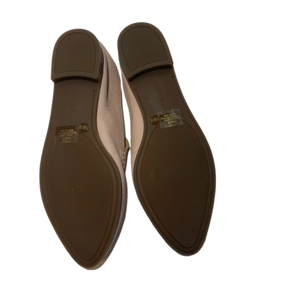 Lucky Brand Pale Pink Soft Leather Slip On Loafers Size 7.5